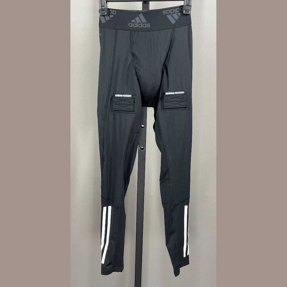 NEW Adidas Alphaskin Hockey Pants Mens Small black athletic leggings ice sports